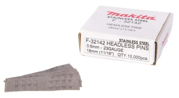 Makita f-32142 spilli 0,6x18 mm 23 gauge in acciaio inox 10.000 pz. - dettaglio 1