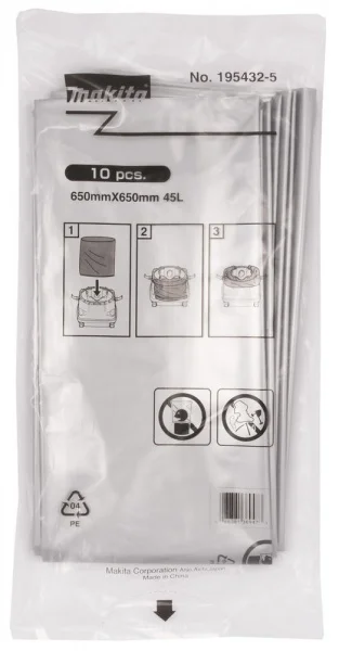 Makita 195432-5 sacchetto raccogli polvere in pvc per aspiratori 10 pz. - dettaglio 2