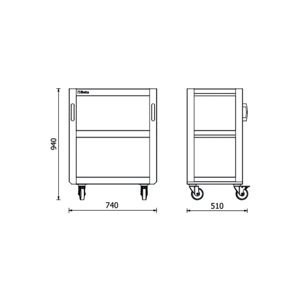 Beta rsc50 t3 carrello di servizio a 3 ripiani 050001253 - dettaglio 2