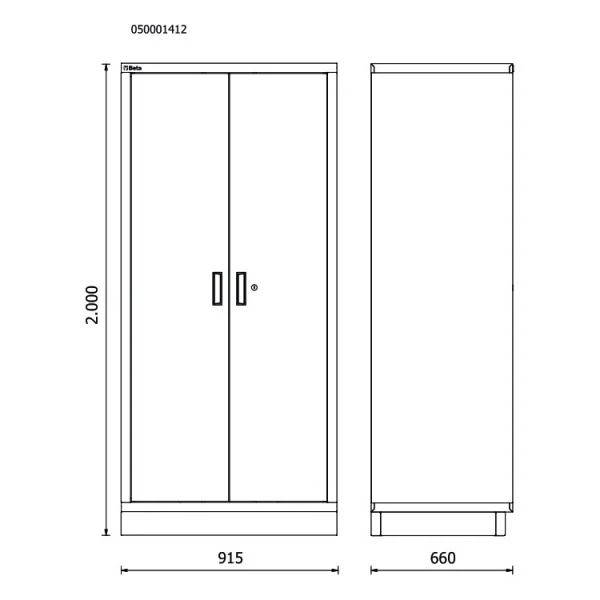 Beta rsc50 2.0 a2 armadio in lamiera doppia anta per arredo officina 050001412 - dettaglio 2