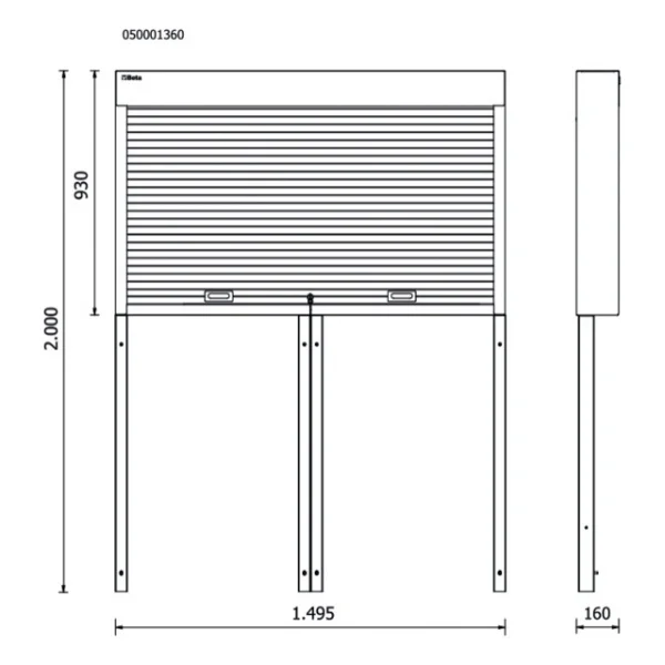 Beta rsc50 2.0 ps parete portautensili con tapparella per arredo officina 050001360 - dettaglio 2