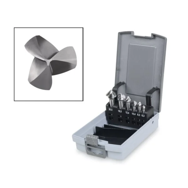 Beta 426a/sp6 serie di frese a svasare hss con taglienti asimmetrici 6 pz. 004260060 - dettaglio 1