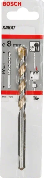 Bosch 2608550079 punta di centraggio a codolo esagonale 8x120 mm - dettaglio 2
