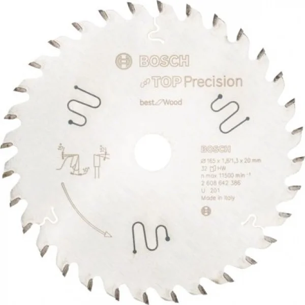 Bosch top precision best for wood lama per seghe circolari 165x20 mm per legno 2608642386 - dettaglio 1