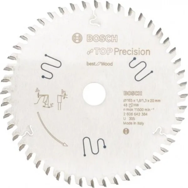 Bosch top precision best for wood lama per seghe circolari 165x20 mm per legno 2608642384 - dettaglio 1