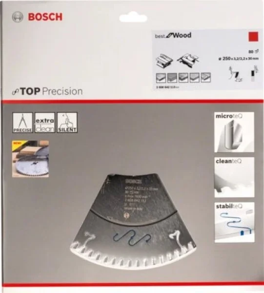 Bosch top precision best for wood lama per seghe da banco 250x30 mm per legno 2608642113 - dettaglio 2