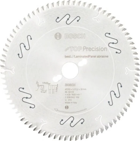 Bosch top precision best for laminated panel abrasive lama circolare 250x30 mm per laminati 2608642109 - dettaglio 1