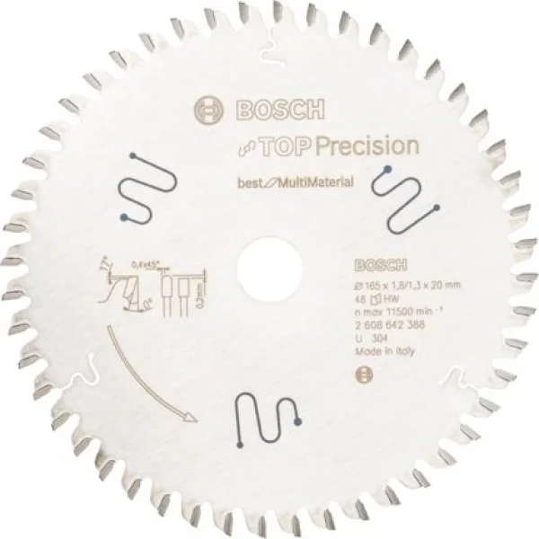 Bosch top precision best for multi material lama per seghe circolari 165x20 mm multimateriale 2608642388 - dettaglio 1