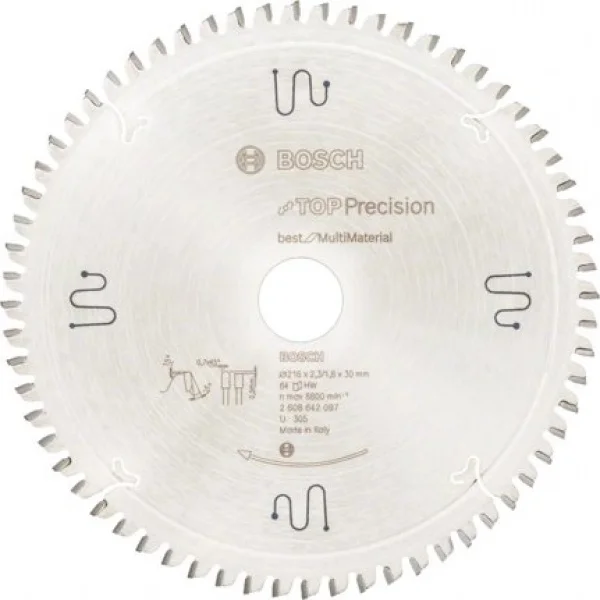 Bosch top precision best for multi material lama per troncatrice 216x30 mm multimateriale 2608642097 - dettaglio 1