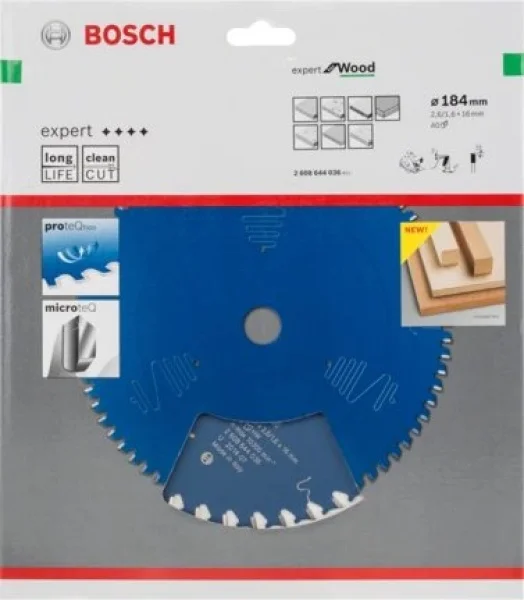 Bosch expert for wood lama per seghe circolari 184x16 mm per legno 2608644036 - dettaglio 2