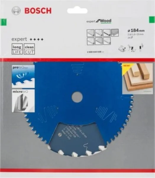 Bosch expert for wood lama per seghe circolari 184x20 mm per legno 2608644038 - dettaglio 2