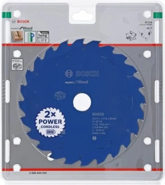 Bosch expert for wood lama per seghe da banco a batteria 216x30 mm per legno 2608644520 - dettaglio 2