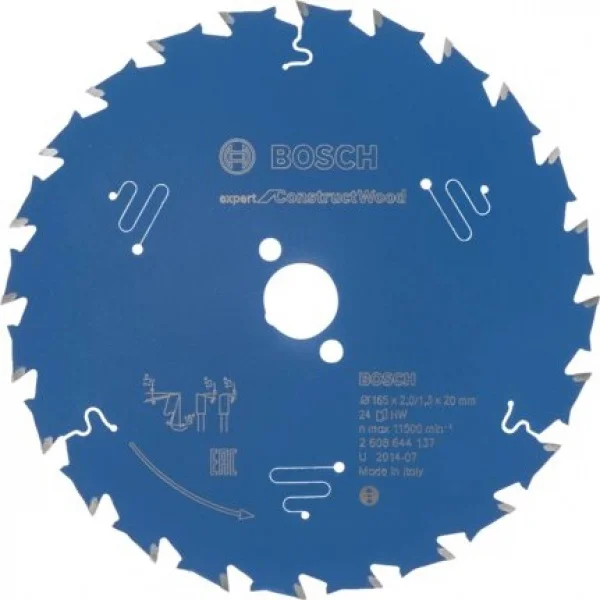 Bosch expert for construct wood lama per seghe circolari 165x20 mm per legno chiodato 2608644137 - dettaglio 1