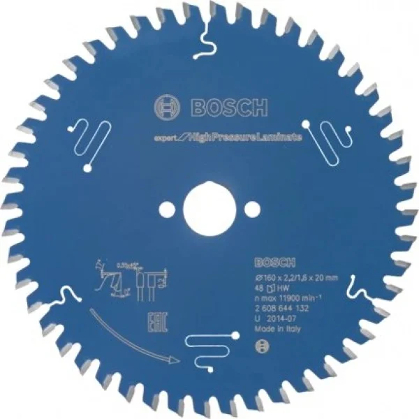 Bosch expert for high pressure laminate lama per seghe circolari 160x20 mm per hpl 2608644132 - dettaglio 1