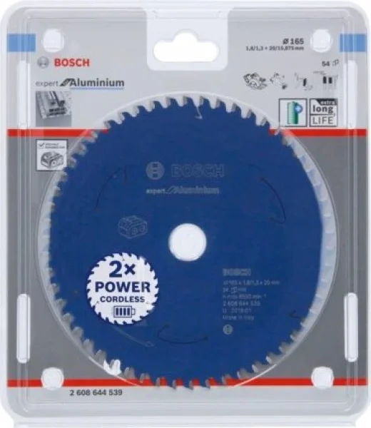 Bosch expert for aluminium lama per utensili a batteria 165x20 mm per alluminio 2608644539 - dettaglio 2