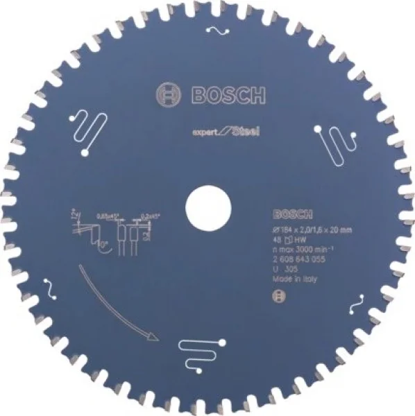 Bosch expert for steel lama per seghe circolari 184x20 mm per acciaio 2608643055 - dettaglio 1