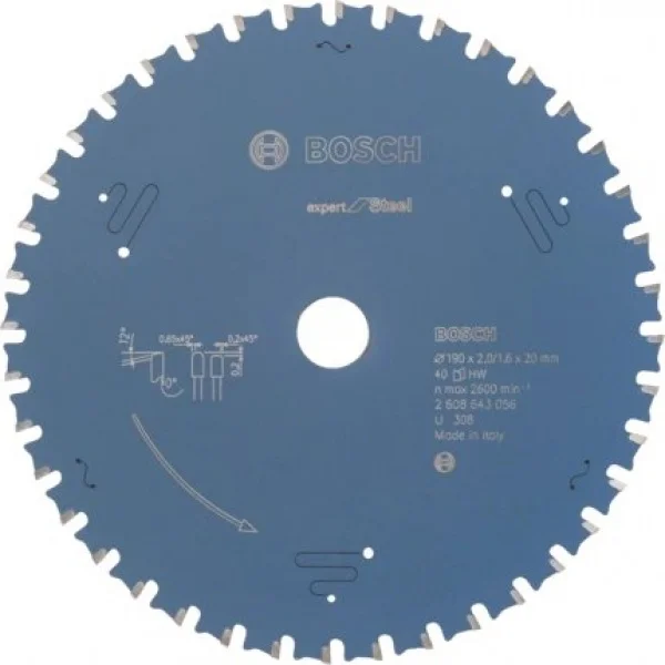 Bosch expert for steel lama per seghe circolari 190x20 mm per acciaio 2608643056 - dettaglio 1