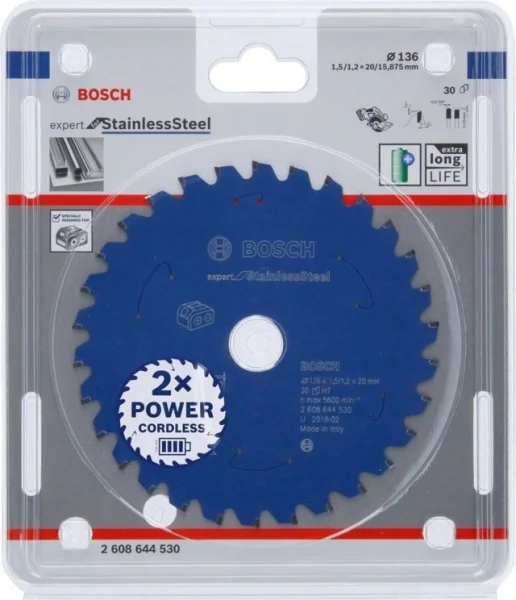 Bosch expert for stainless steel lama per seghe circolari 136x20 mm per acciaio inox 2608644530 - dettaglio 2
