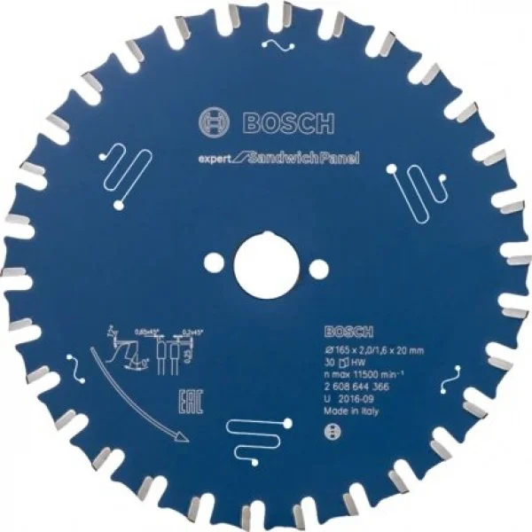 Bosch expert lama per sega circolare 165x20 mm per pannelli sandwich 2608644366 - dettaglio 1