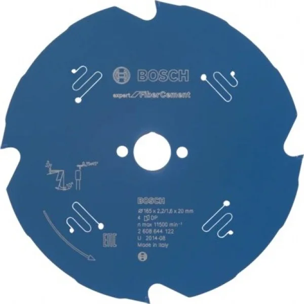 Bosch expert for fiber cement lama per sega circolare 165x20 mm per fibrocemento 2608644122 - dettaglio 1