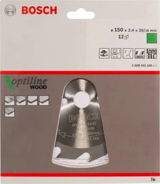 Bosch optiline wood lama per sega circolare 150x20 mm per legno 2608641169 - dettaglio 2