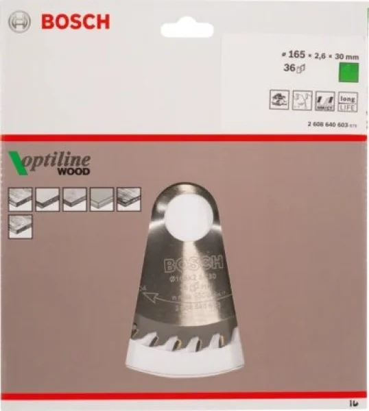 Bosch optiline wood lama per sega circolare 165x30 mm per legno 2608640603 - dettaglio 2