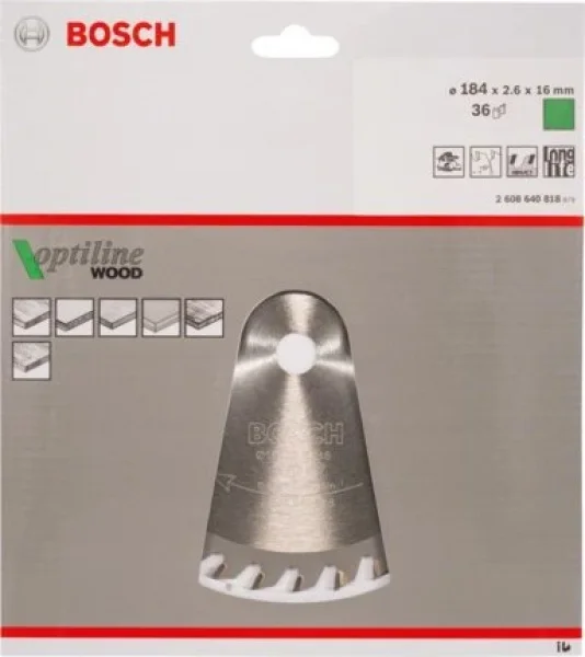 Bosch optiline wood lama per sega circolare 184x16 mm per legno 2608640818 - dettaglio 2