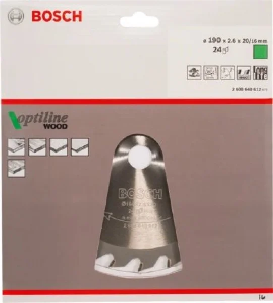 Bosch optiline wood lama per sega circolare 190x20 mm per legno 2608640612 - dettaglio 2