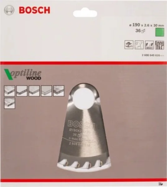 Bosch optiline wood lama per sega circolare 190x30 mm per legno 2608640616 - dettaglio 2