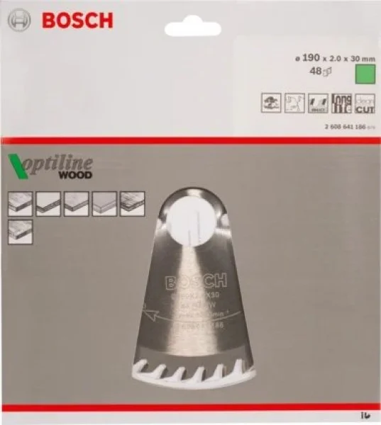 Bosch optiline wood lama per sega circolare 190x30 mm per legno 2608641186 - dettaglio 2