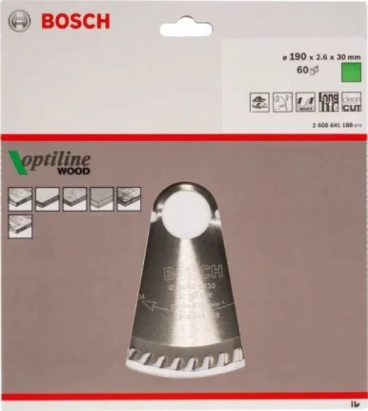 Bosch optiline wood lama per sega circolare 190x30 mm per legno 2608641188 - dettaglio 2
