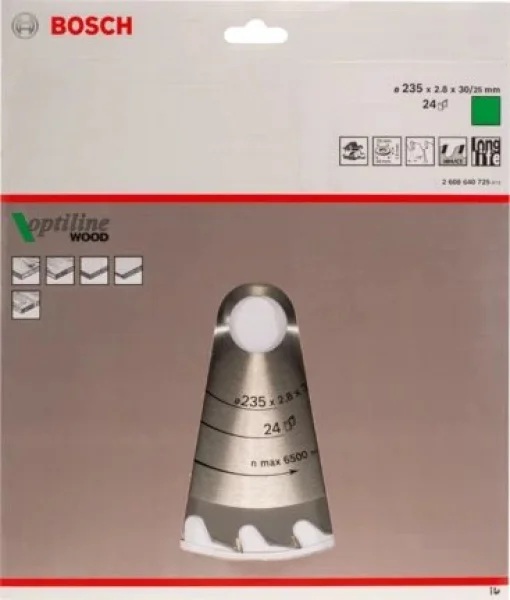 Bosch optiline wood lama per sega circolare 235x30 mm per legno 2608640725 - dettaglio 2