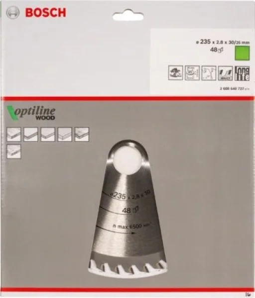 Bosch optiline wood lama per sega circolare 235x30 mm per legno 2608640727 - dettaglio 2