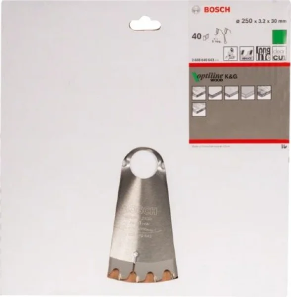 Bosch optiline wood lama per troncatrice 250x30 mm per legno 2608640643 - dettaglio 2