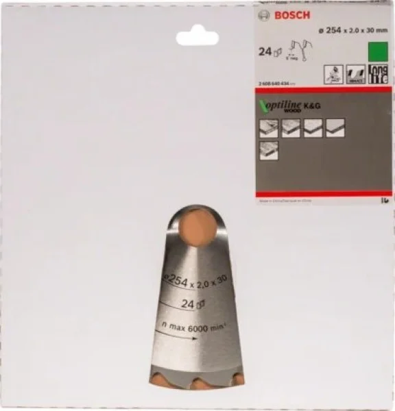 Bosch optiline wood lama per troncatrice 254x30 mm per legno 2608640434 - dettaglio 2
