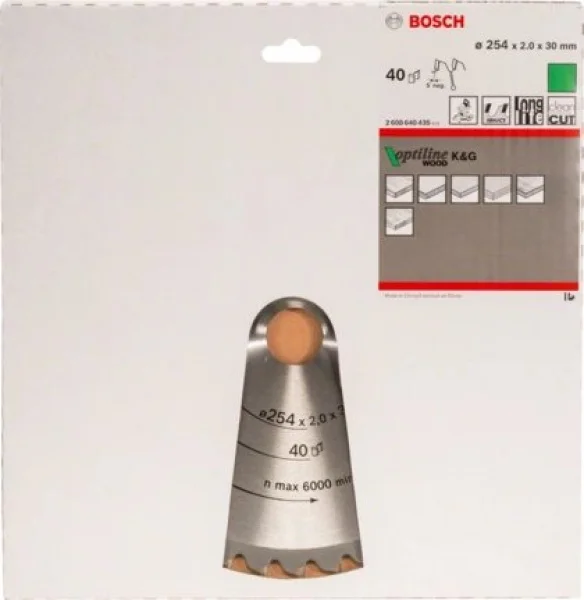Bosch optiline wood lama per troncatrice 254x30 mm per legno 2608640435 - dettaglio 2