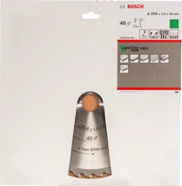 Bosch optiline wood lama per troncatrice 254x30 mm per legno 2608640438 - dettaglio 2