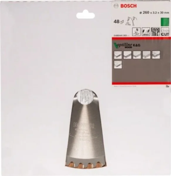 Bosch optiline wood lama per troncatrice 260x30 mm per legno 2608641202 - dettaglio 2