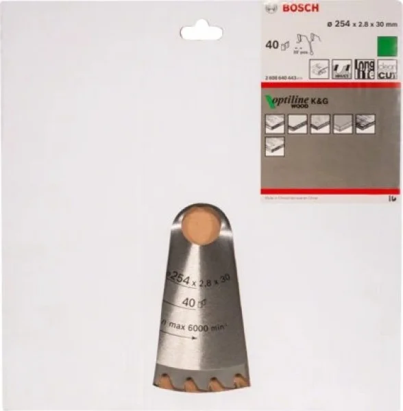 Bosch optiline wood lama per seghe da banco 254x30 mm per legno 2608640443 - dettaglio 2