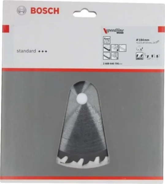 Bosch speedline wood lama per sega circolare 184x16 mm per legno 2608640795 - dettaglio 2