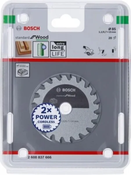 Bosch standard for wood lama per sega circolare 85x15 mm per legno 2608837666 - dettaglio 2