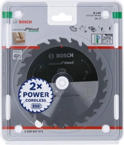 Bosch standard for wood lama per sega circolare 140x20 mm per legno 2608837671 - dettaglio 2
