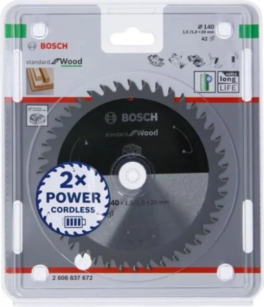 Bosch standard for wood lama per sega circolare 140x20 mm per legno 2608837672 - dettaglio 2