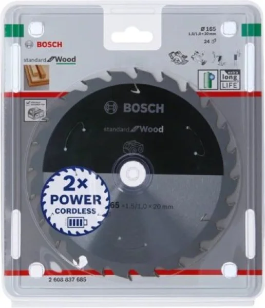 Bosch standard for wood lama per sega circolare 165x20 mm per legno 2608837685 - dettaglio 2