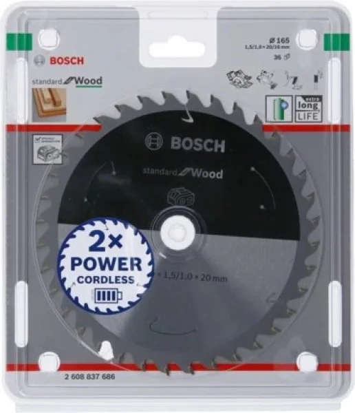 Bosch standard for wood lama per sega circolare 165x20 mm per legno 2608837686 - dettaglio 2