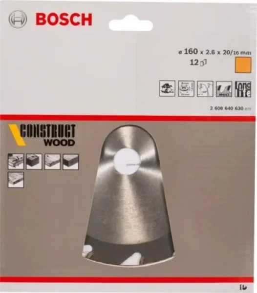 Bosch standard for construct wood lama per sega circolare 160x20 mm per legno chiodato 2608640630 - dettaglio 2