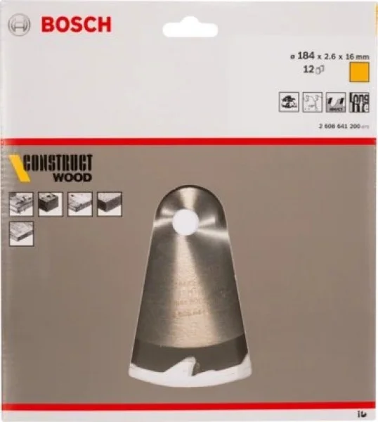 Bosch standard for construct wood lama per sega circolare 184x16 mm per legno chiodato 2608641200 - dettaglio 2