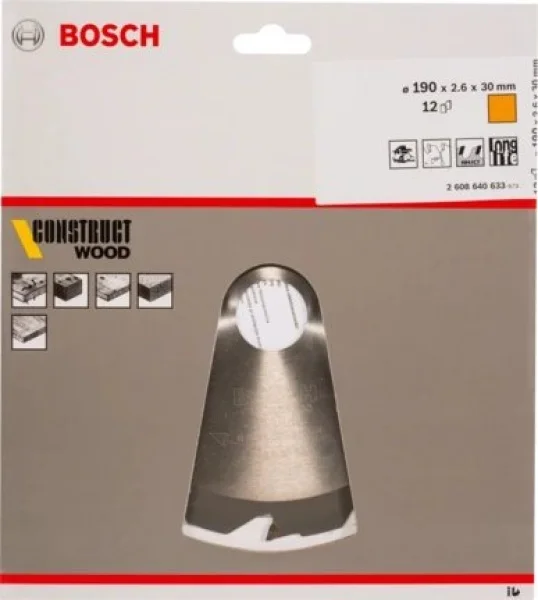 Bosch standard for construct wood lama per sega circolare 190x30 mm per legno chiodato 2608640633 - dettaglio 2