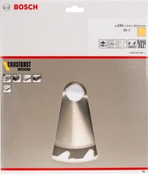 Bosch standard for construct wood lama per sega circolare 235x30 mm per legno chiodato 2608640636 - dettaglio 2