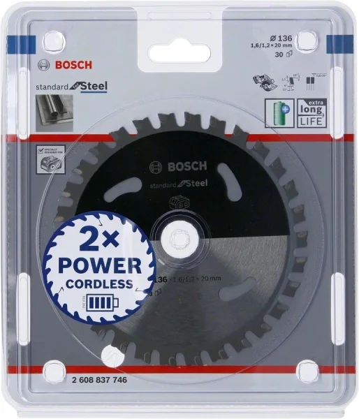 Bosch standard for steel lama per sega circolare 136x20 mm per acciaio 2608837746 - dettaglio 2